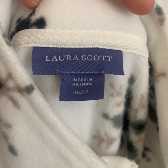 LAURA SCOTT FLEECE 3/4 ZIP PULLOVER SNOWFLAKE JACKET SIZE XLARGE - Picture 6 of 8